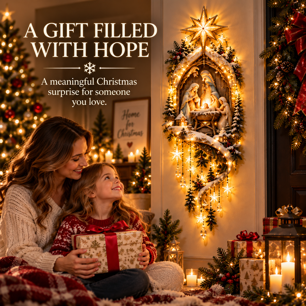 ✨ Bethlehem Light of Hope Nativity Starfall Wall Decor — Guiding Hearts Home This Christmas 🎄