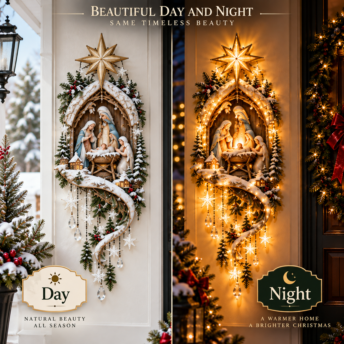 ✨ Bethlehem Light of Hope Nativity Starfall Wall Decor — Guiding Hearts Home This Christmas 🎄