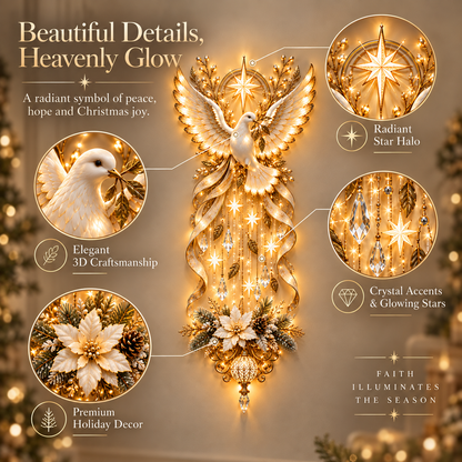 🔥Hot Sale 49% OFF✨ Celestial Dove Blessing Wall Light — Bring Peace, Hope & Christmas Joy Home 🕊️🎄