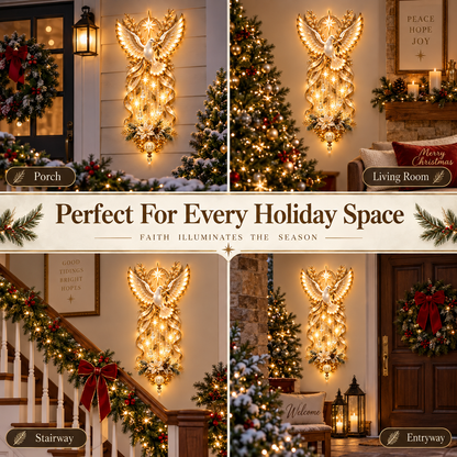 🔥Hot Sale 49% OFF✨ Celestial Dove Blessing Wall Light — Bring Peace, Hope & Christmas Joy Home 🕊️🎄