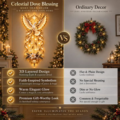 🔥Hot Sale 49% OFF✨ Celestial Dove Blessing Wall Light — Bring Peace, Hope & Christmas Joy Home 🕊️🎄