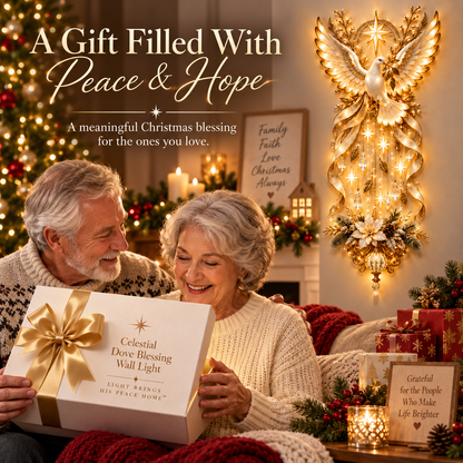 🔥Hot Sale 49% OFF✨ Celestial Dove Blessing Wall Light — Bring Peace, Hope & Christmas Joy Home 🕊️🎄