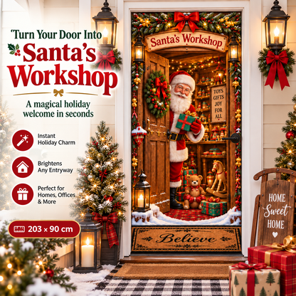 🎅Christmas Magic Door Portal™ – Life-Size Holiday Door Cover✈️