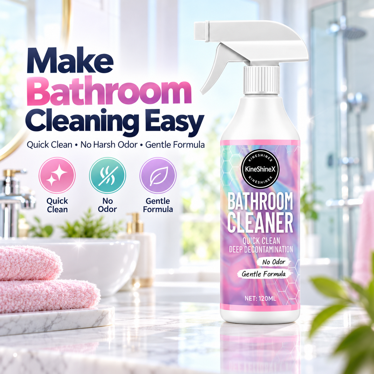 ✨ Bathroom Cleaner Spray – Quick Clean for Sinks, Tubs & Toilets 🚿