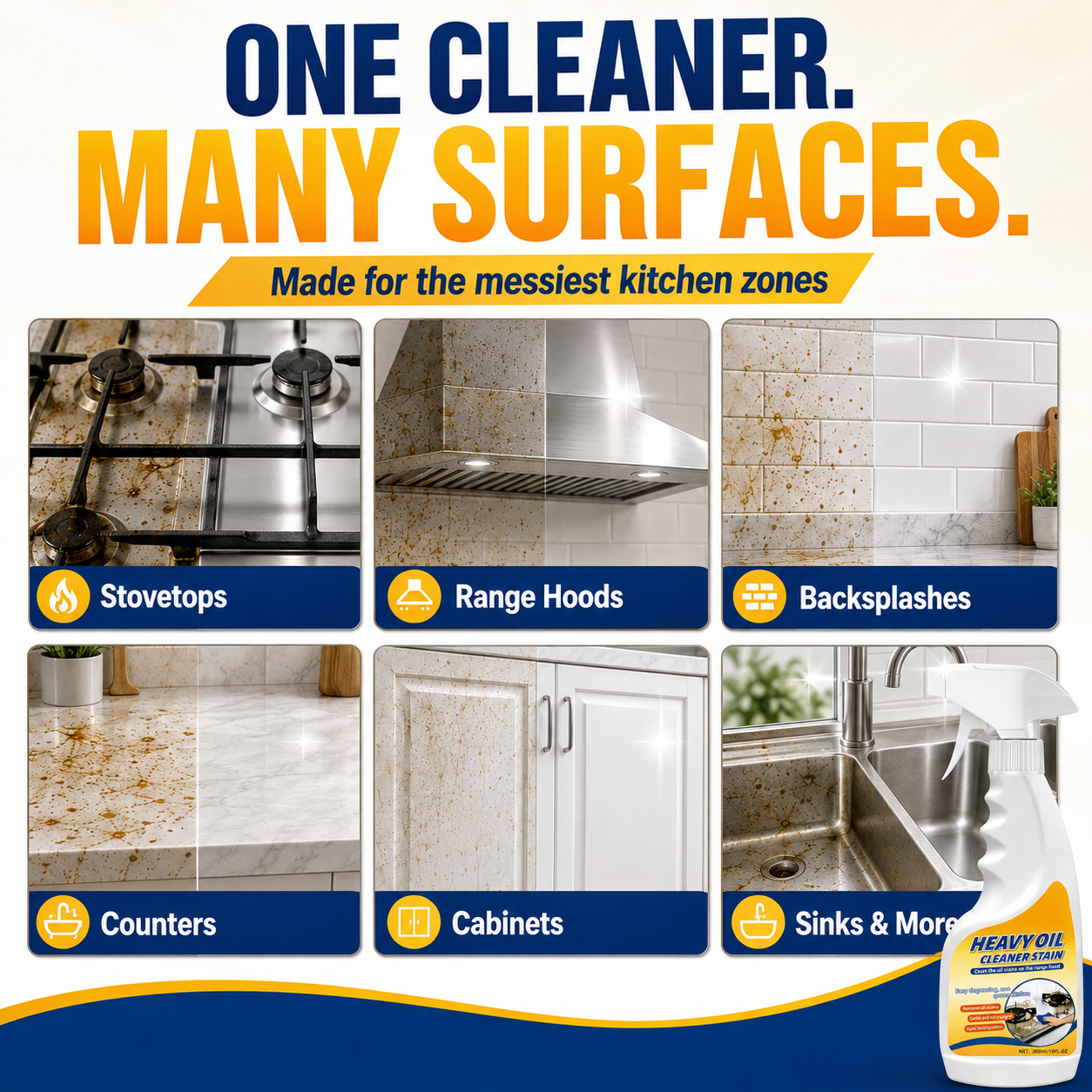 Multiple kitchen cleaning surfaces
