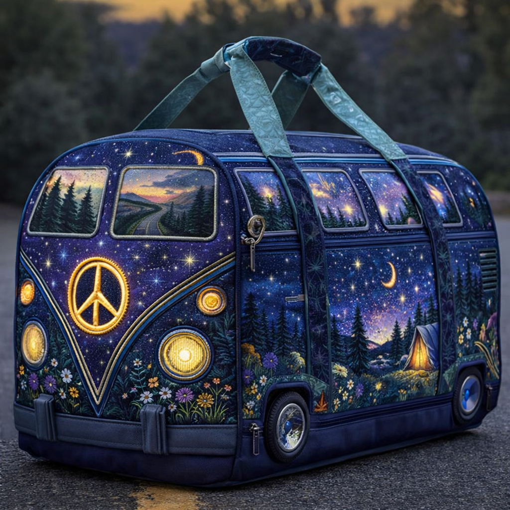 ✨🎒Hippie Van Quilted Duffle Bag