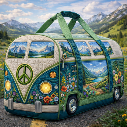 ✨🎒Hippie Van Quilted Duffle Bag