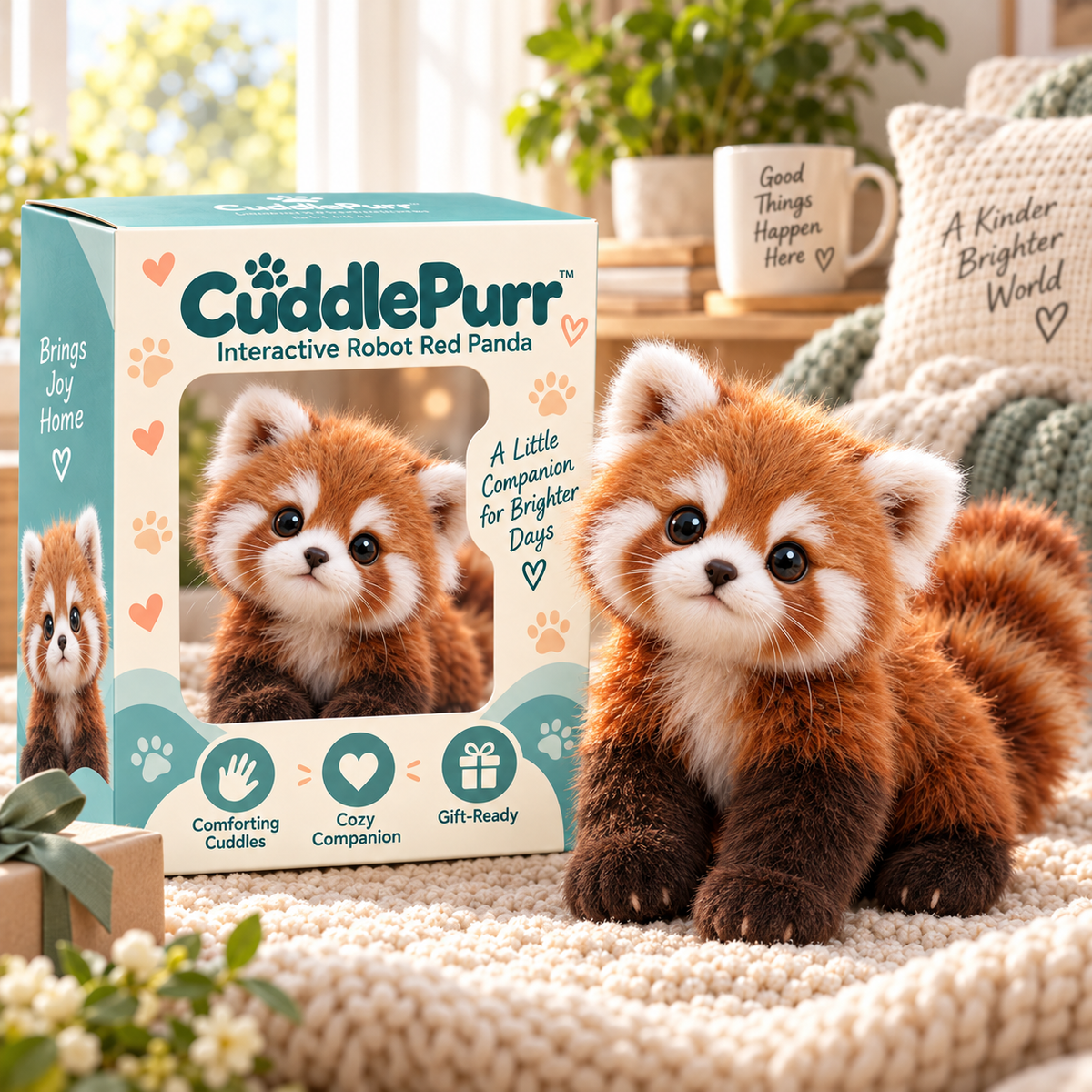🐾❤️ CuddlePurr™ Red Panda – Interactive Plush Companion | A Little Friend, A Lot of Love