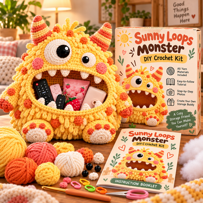 🔥 Last Day 49% OFF-Clutter Munchers Hungry Monster DIY Crochet Storage Buddies 👾🧶