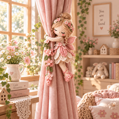 🧚✨ Fairy Hug Crochet Curtain Tiebacks – Whimsical Fairy Window Decor, Handmade Charm & Unique Gift Idea 🎁