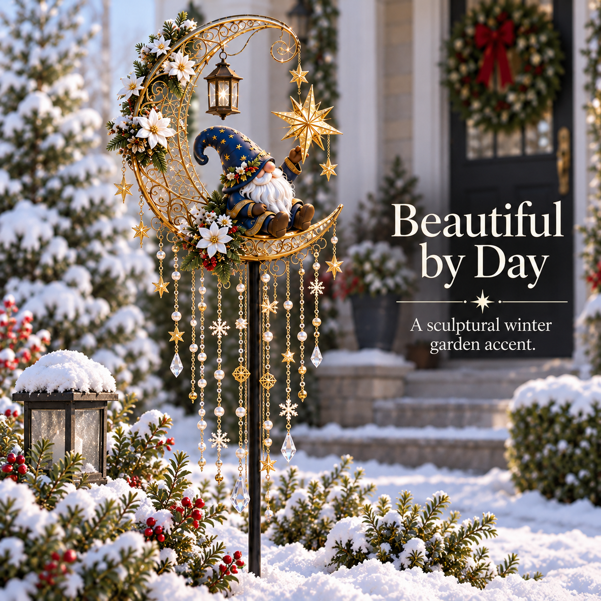 🔥 Last Day 49% OFF 🧙Gnome Moonfall Tassel Stake™ – Solar Lighted Christmas Garden Decor 🎄