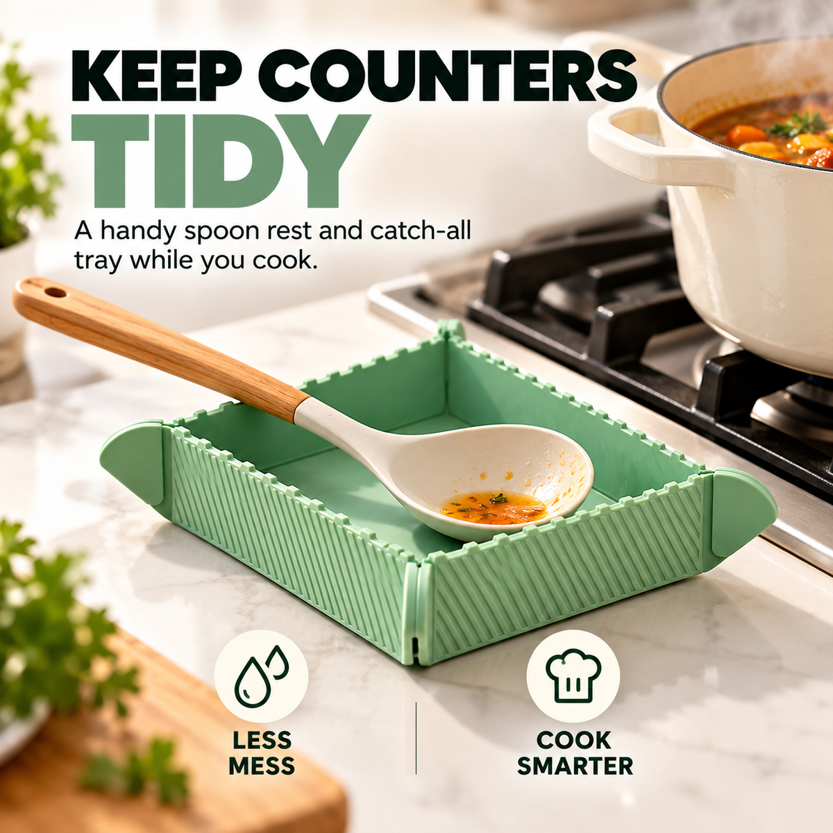 🔥 2-in-1 Magnetic Heat-Resistant Pot Mat & Tray 🛒