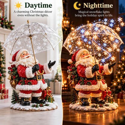 🎅✨Last Day 49% OFF✨❄️ Santa’s Magical Snowfall Umbrella™ – Lighted Christmas Tabletop Decor