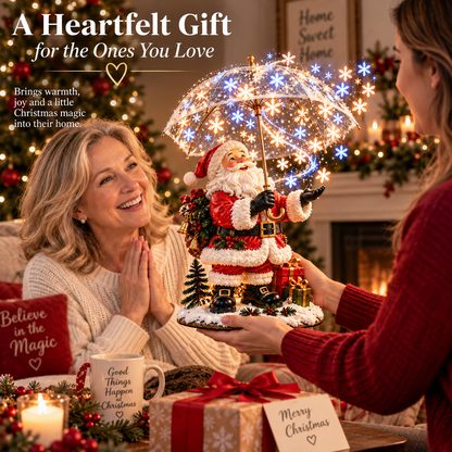 🎅✨Last Day 49% OFF✨❄️ Santa’s Magical Snowfall Umbrella™ – Lighted Christmas Tabletop Decor