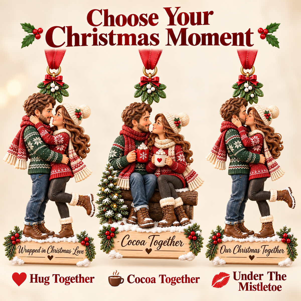 🎄 Christmas Together Couple Keepsake™ – Romantic Holiday Ornament ❤️