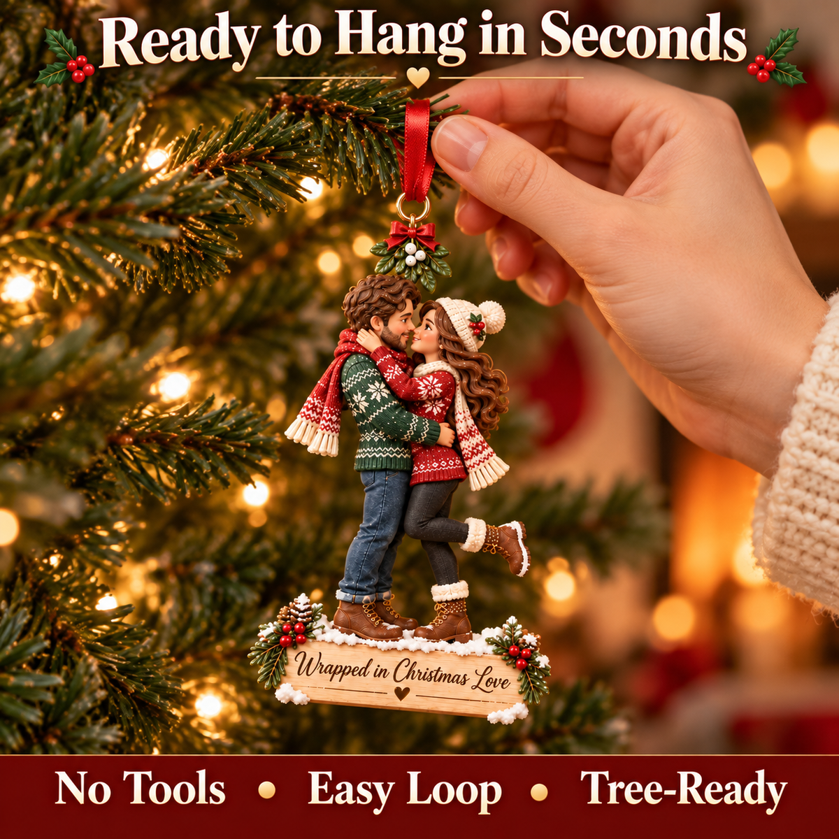 🎄 Christmas Together Couple Keepsake™ – Romantic Holiday Ornament ❤️