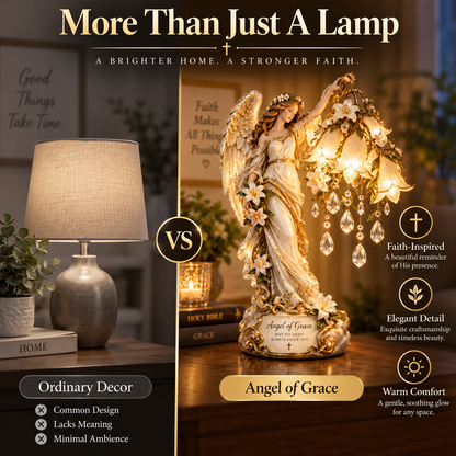 ✨ Angel of Grace™ Lighted Lily Crystal Blessing Lamp – Christian Faith Gift 🙏