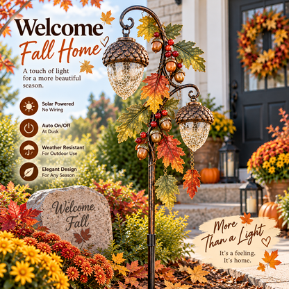 ✨ Last Day 49% OFF✨🍁 Autumn Acorn Glow™ – Solar Double Acorn Garden Stake Light