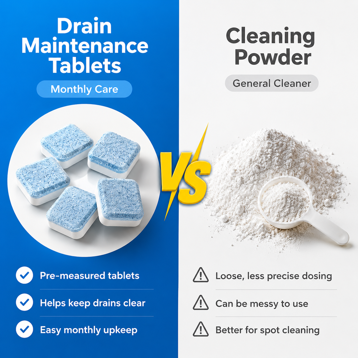 🥳SUMMER HOT SALE🥳💞50K+ SOLD!🔥Drain Cleaning Tablets for Sinks, Showers & Washing Machines
