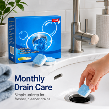 🥳SUMMER HOT SALE🥳💞50K+ SOLD!🔥Drain Cleaning Tablets for Sinks, Showers & Washing Machines