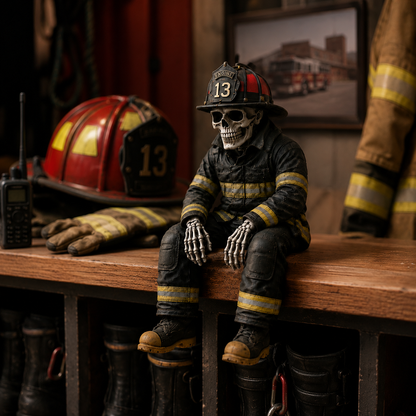 Firefighter Skeleton Shelf Sitter
