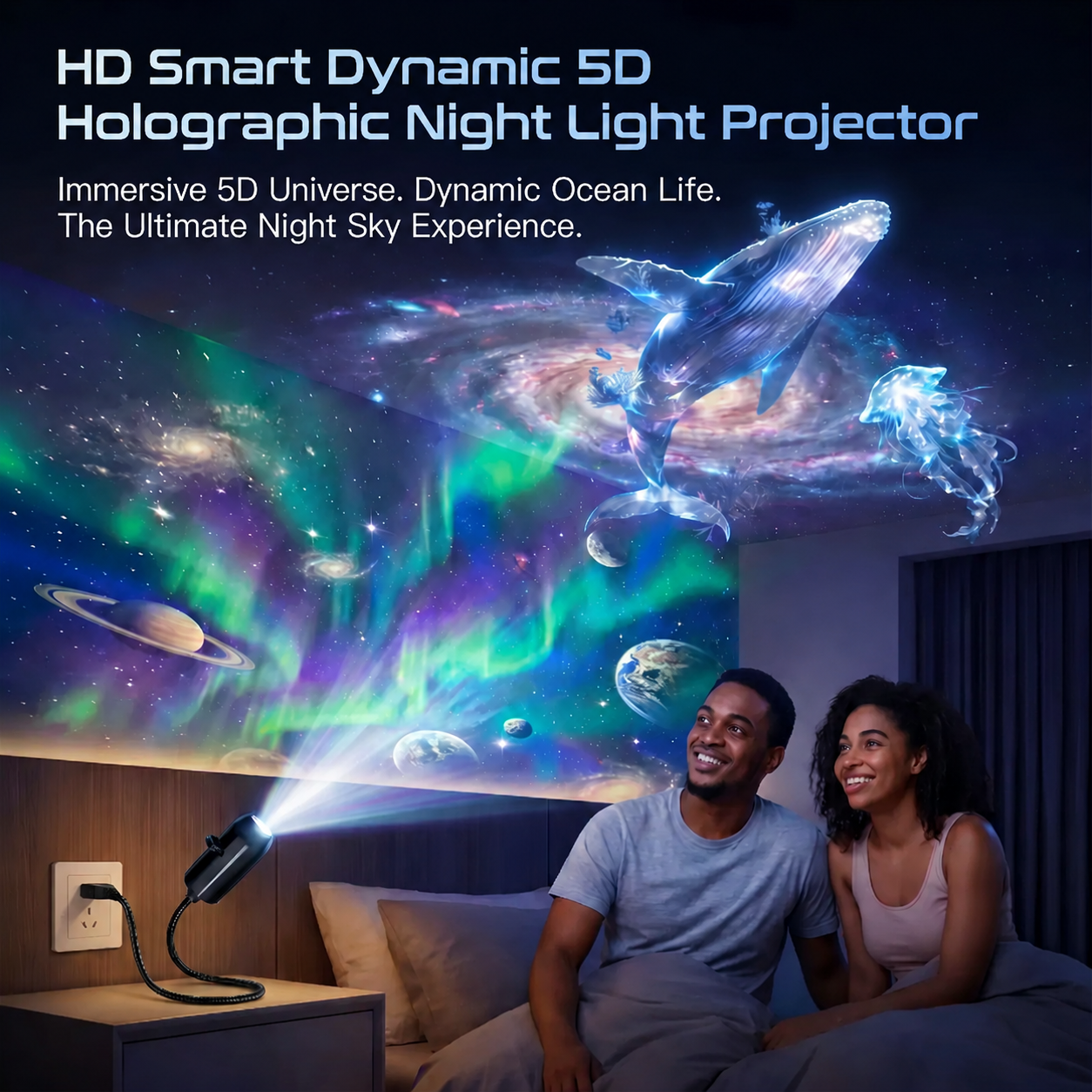 ⏰Last day Promotion 🔥-Night Light Projector - Smart Holographic Star Projector