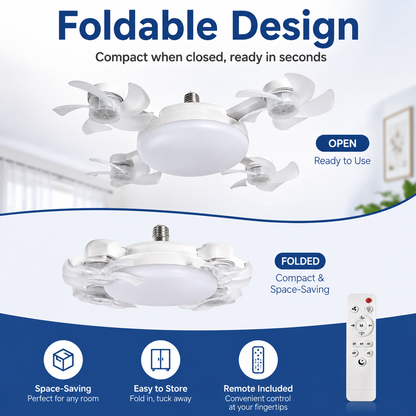 🌬️ SUMMER SALE 50% OFF 💡No-Wiring Ceiling Fan Light with Remote Control
