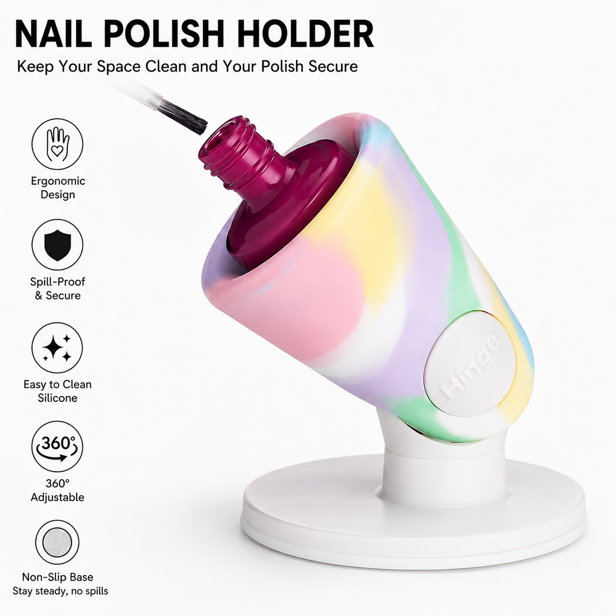 💅💕Untippable Nail Polish Holder – No More Spills, Easy At-Home Manicures✨