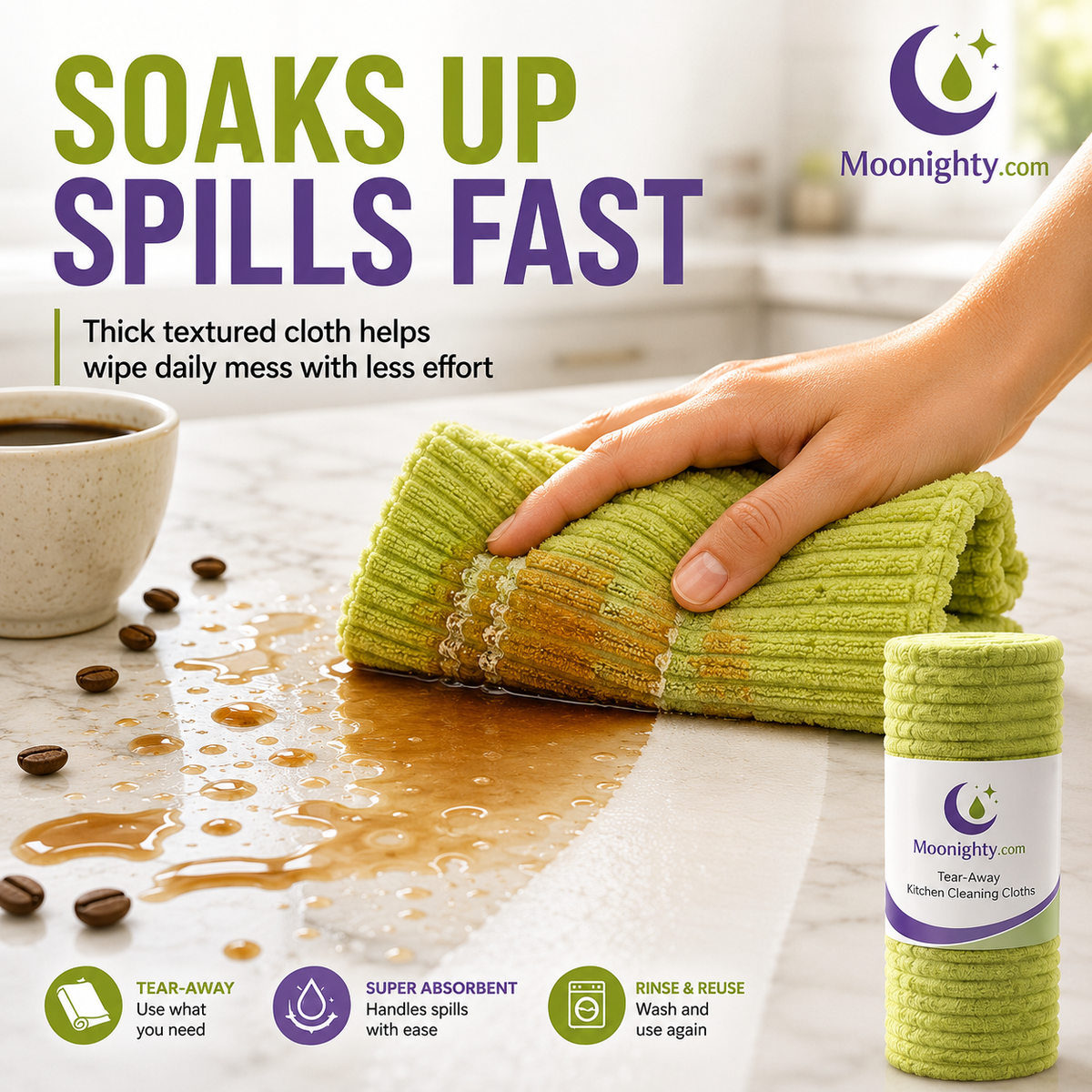 🗞️Multipurpose Reusable Tear-Off Cleaning Cloth Roll