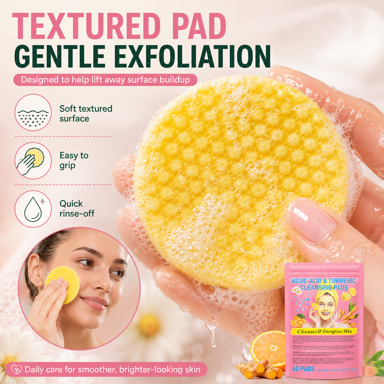✨Summer Limited-Time 50% OFF💖Visible brightening✨Turmeric & Kojic Acid Cleansing Pads