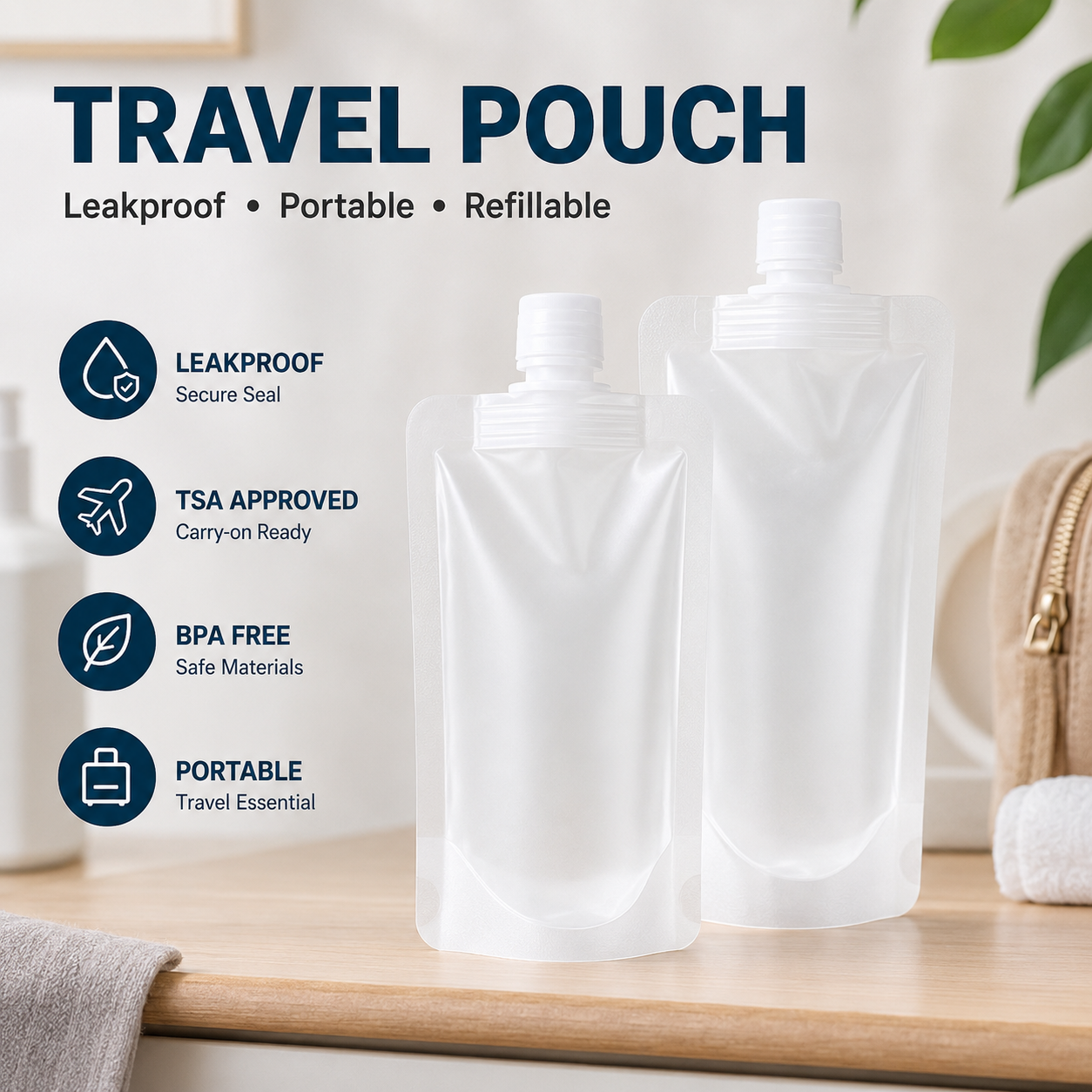 ✈️ Travel Sale-Leak Proof Toiletry Sample Bags
