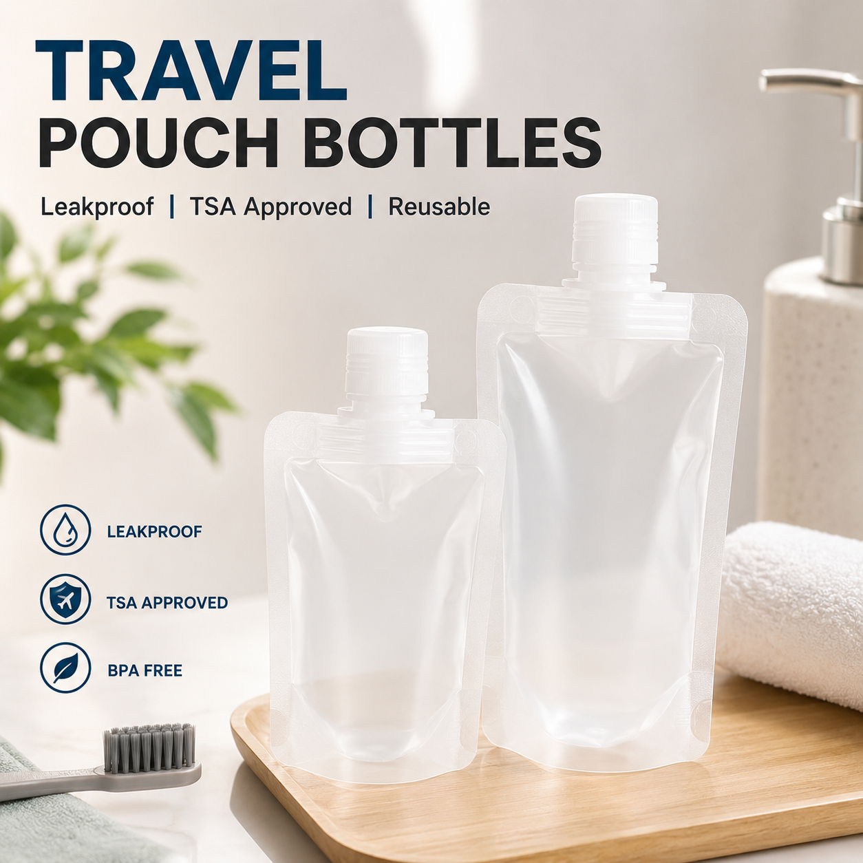 ✈️ Travel Sale-Leak Proof Toiletry Sample Bags