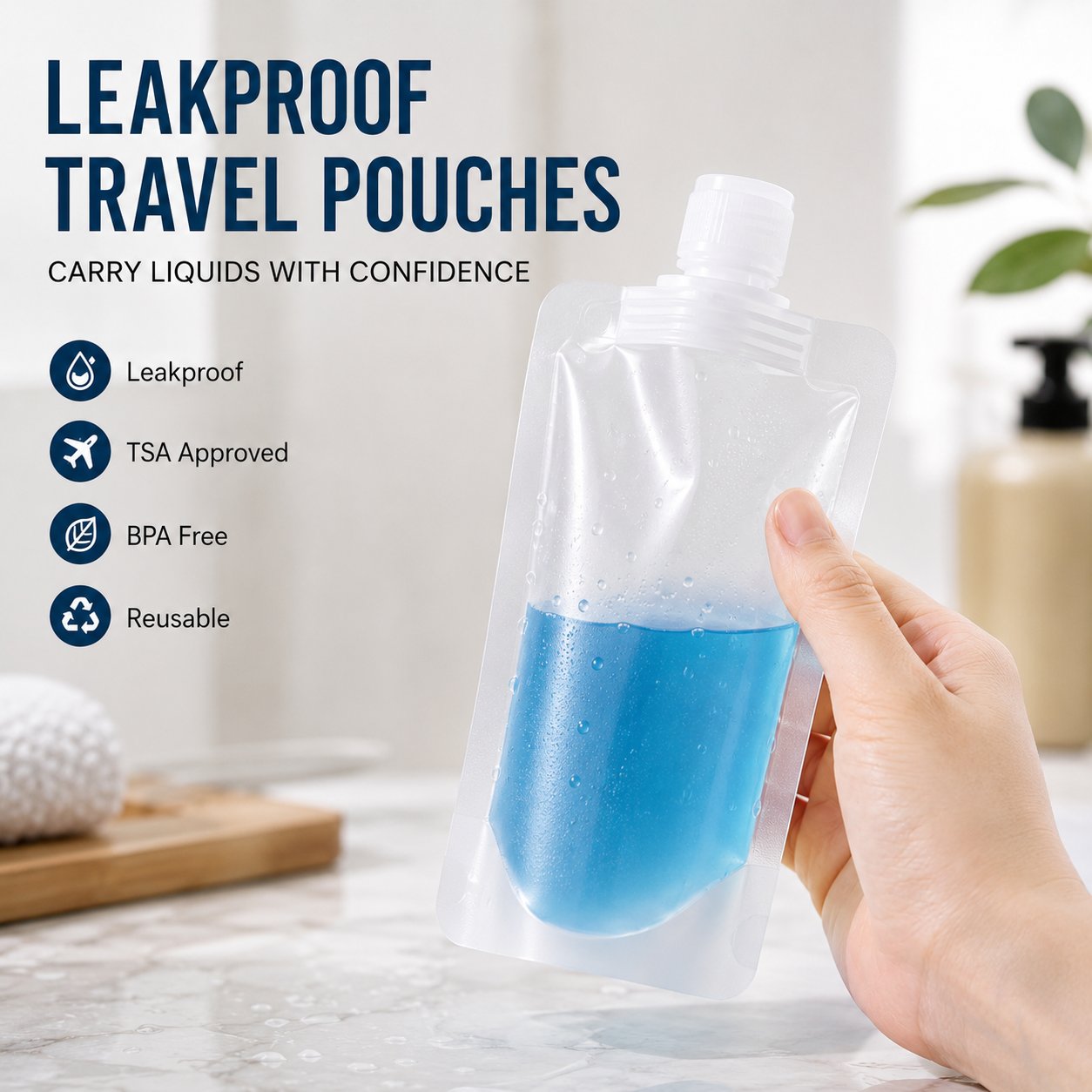 ✈️ Travel Sale-Leak Proof Toiletry Sample Bags