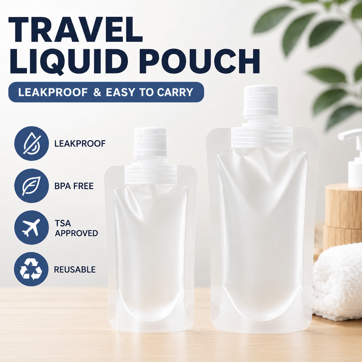 ✈️ Travel Sale-Leak Proof Toiletry Sample Bags
