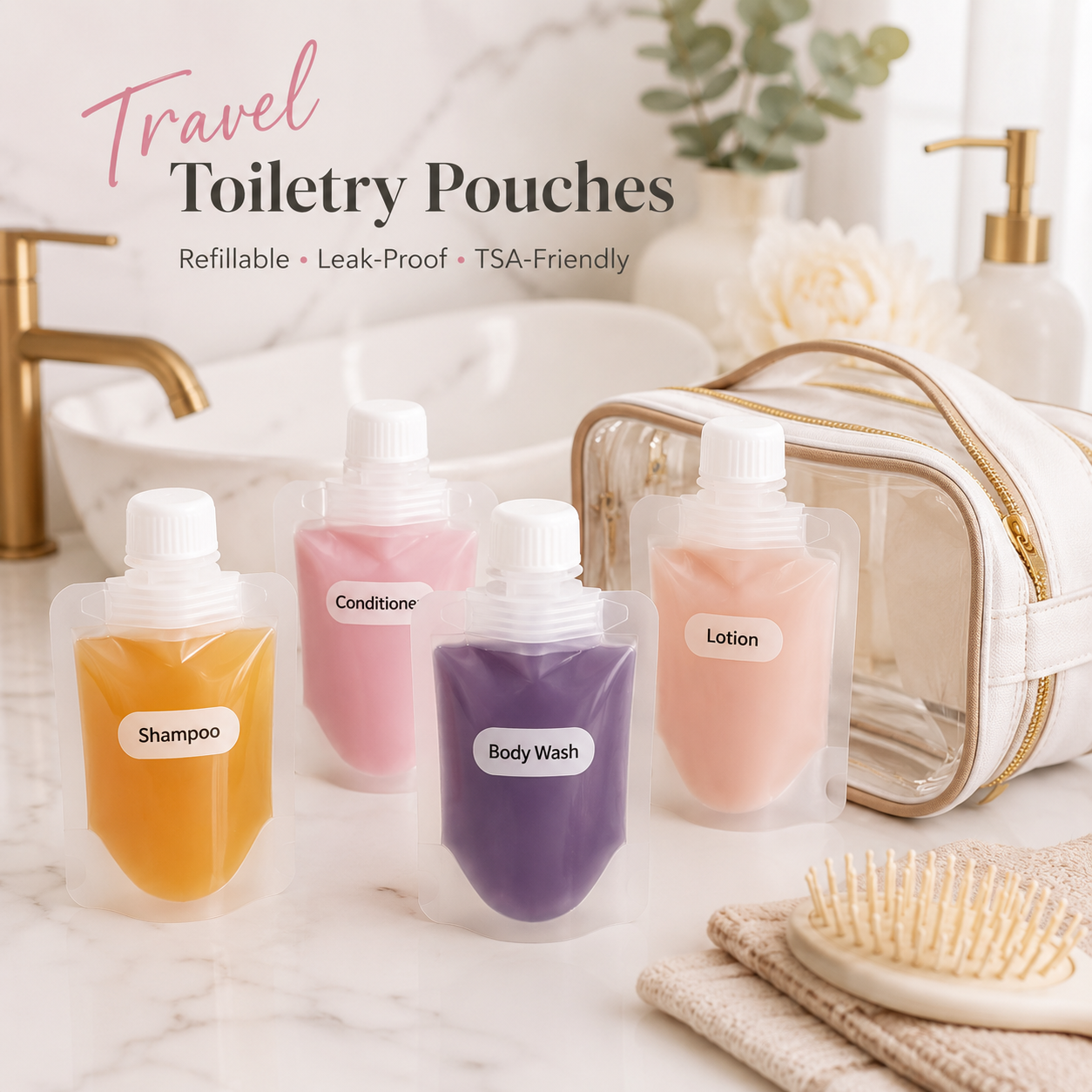 ✈️ Travel Sale-Leak Proof Toiletry Sample Bags