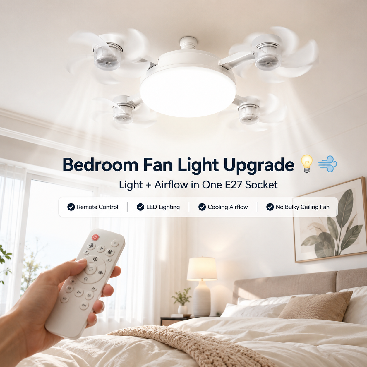 🔥 2026 New E27 Socket Ceiling Fan Light