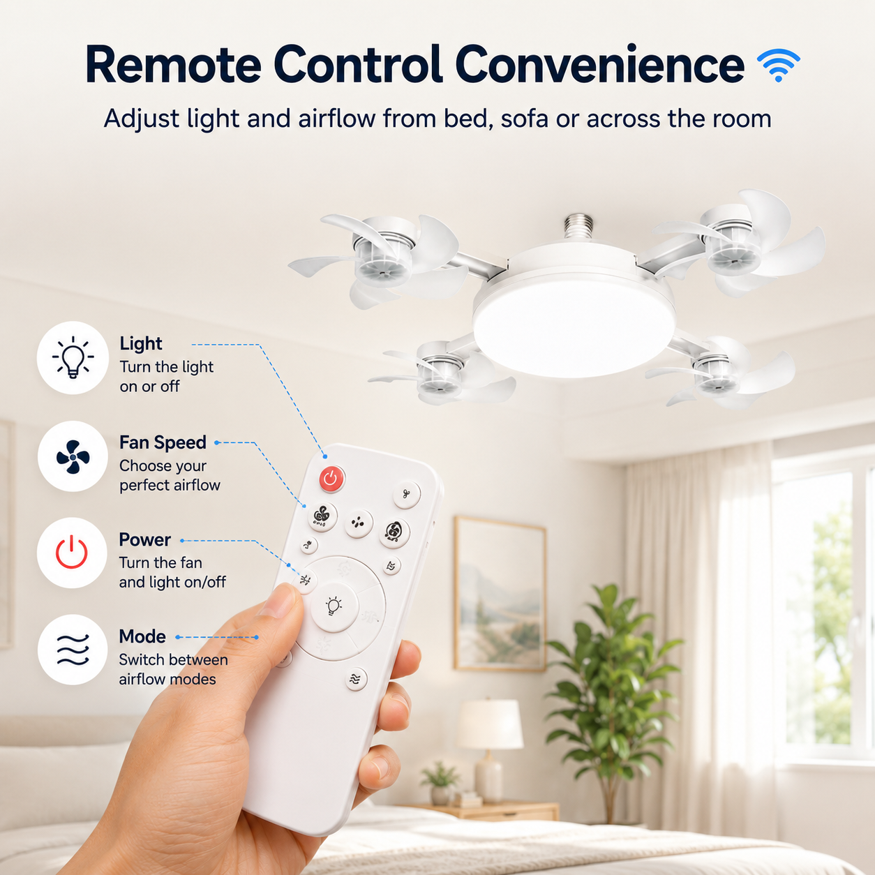 🔥 2026 New E27 Socket Ceiling Fan Light