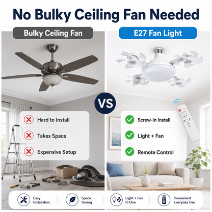 🔥 2026 New E27 Socket Ceiling Fan Light