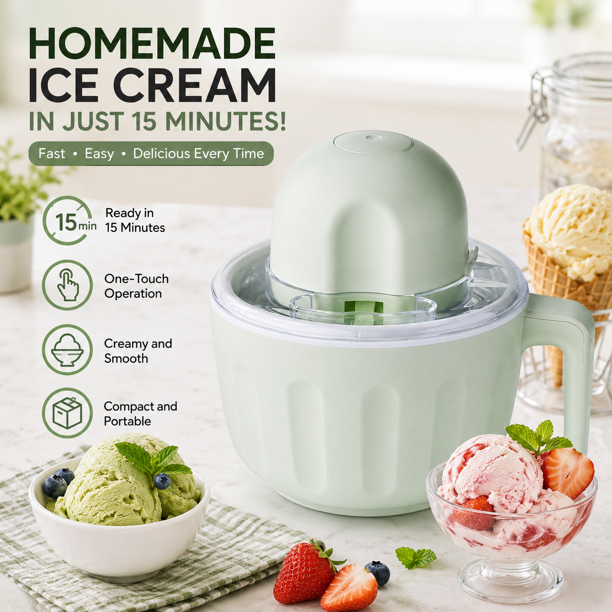 🍨Small Home Mini Ice Cream Maker