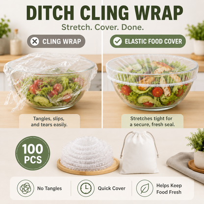 🍽️Summer Limited-Time 50% OFF 🍽️100PCS Disposable Stretch Food Covers for Bowls & Plates
