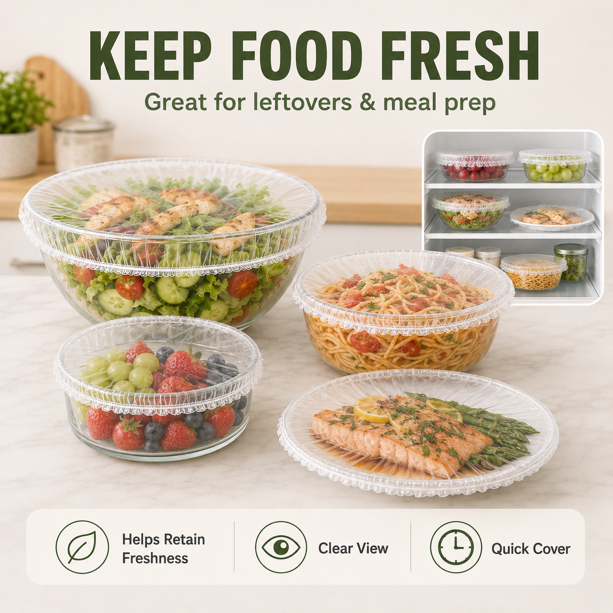 🍽️Summer Limited-Time 50% OFF 🍽️100PCS Disposable Stretch Food Covers for Bowls & Plates