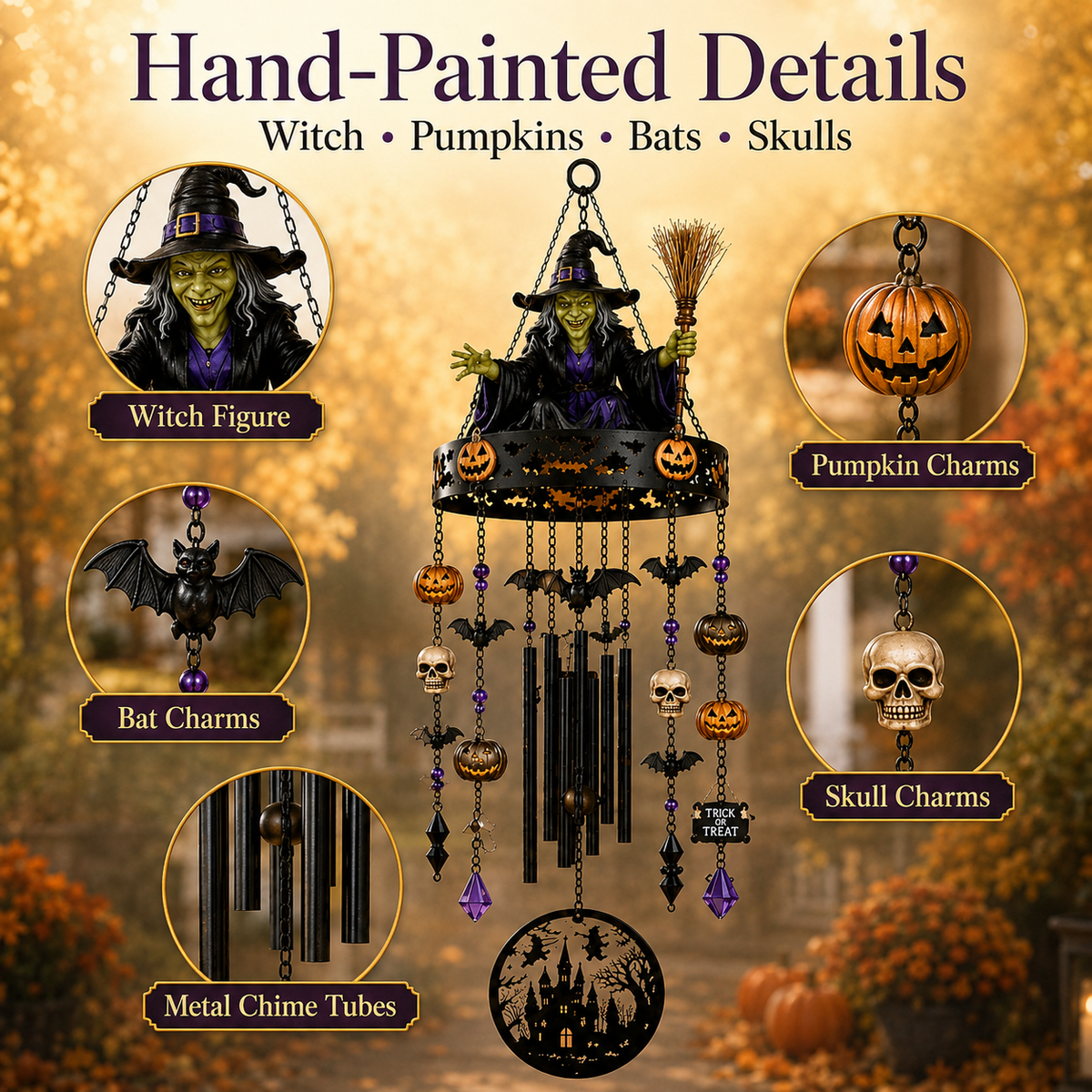 🔥 Halloween Early Bird — Enchanted Witch Outdoor Wind Chime