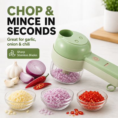 4-in-1 Cordless Prep Chopper — Chop, Slice & Prep Faster