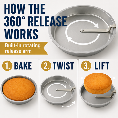 🍰 Easy-Release 8" Round Cake Pan — No More Stuck Cakes