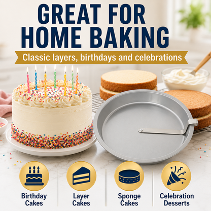 🍰 Easy-Release 8" Round Cake Pan — No More Stuck Cakes