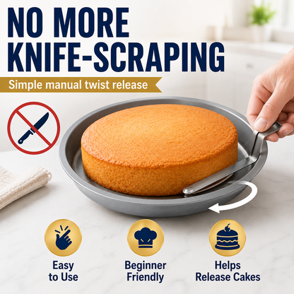 🍰 Easy-Release 8" Round Cake Pan — No More Stuck Cakes