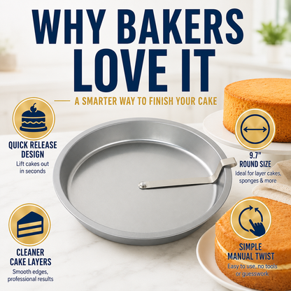 🍰 Easy-Release 8" Round Cake Pan — No More Stuck Cakes