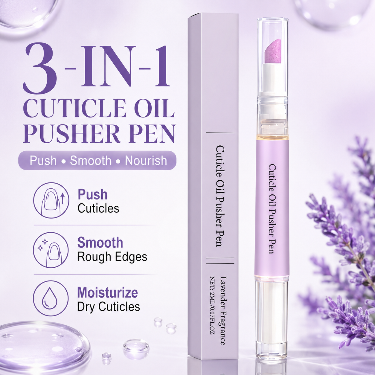 💅3-in-1 Cuticle Oil Pusher Pen – Smooth & Nourish Dry Cuticles