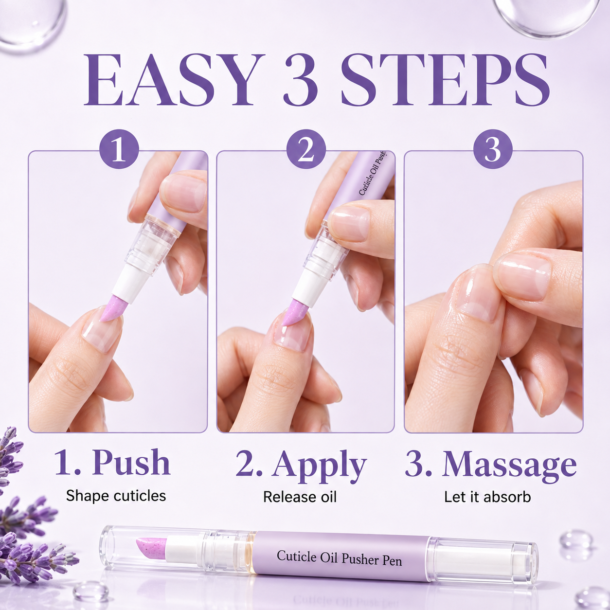 💅3-in-1 Cuticle Oil Pusher Pen – Smooth & Nourish Dry Cuticles