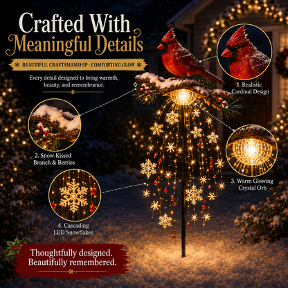 ❤️ Cardinal Memory Fountain – Lighted Christmas Remembrance Garden Decor